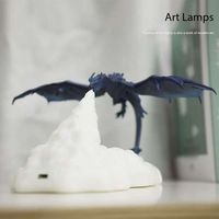 Lanterne 3D Dragon cracheur de feu Lampe à LED sans fil Lampe de lecture Lampe de table d'éclairage de nuit Lampe portable confortable et chaude