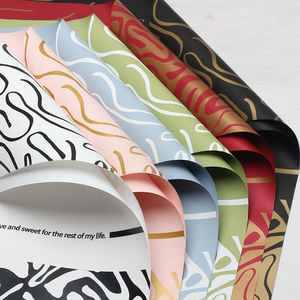 Papier d'emballage floral coréen imprimé graffiti de <span class=keywords><strong>Paris</strong></span>, imperméable, pour bouquets, vente en gros, matériel d'emballage pour fleuristes - Product Image 5