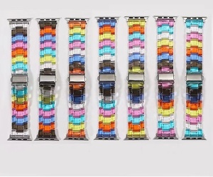 Correas de reloj acrílicas de resina a <span class=keywords><strong>precio</strong></span> de fábrica para <span class=keywords><strong>Apple</strong></span> <span class=keywords><strong>Watch</strong></span> Se, diseño colorido para bandas iWatch - Product Image 4