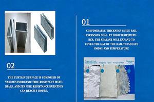 Fabricant de rideaux coupe-feu, vente directe d'usine, rideau coupe-feu automatique, rideaux d'entrepôt industriel, tissu ignifuge multicouche - Product Image 3