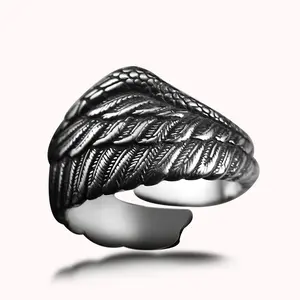 Кольцо из серебра 925 пробы с крыльями орла для мужчин и женщин