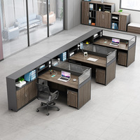 Ensemble bureau et chaise de bureau, design simple et moderne, bureau en forme de bar pour trois personnes, avec combinaison libre pour le travail de bureau
