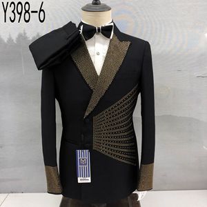 Ecowalson <span class=keywords><strong>Abiti</strong></span> da Palcoscenico per Cantanti <span class=keywords><strong>Uomo</strong></span>, Completo da <span class=keywords><strong>Uomo</strong></span> con Strass e Paillettes, Colletto a Risvolto, Monopetto, in Misto Tessuto, <span class=keywords><strong>Abiti</strong></span> da Sposo - Product Image 2