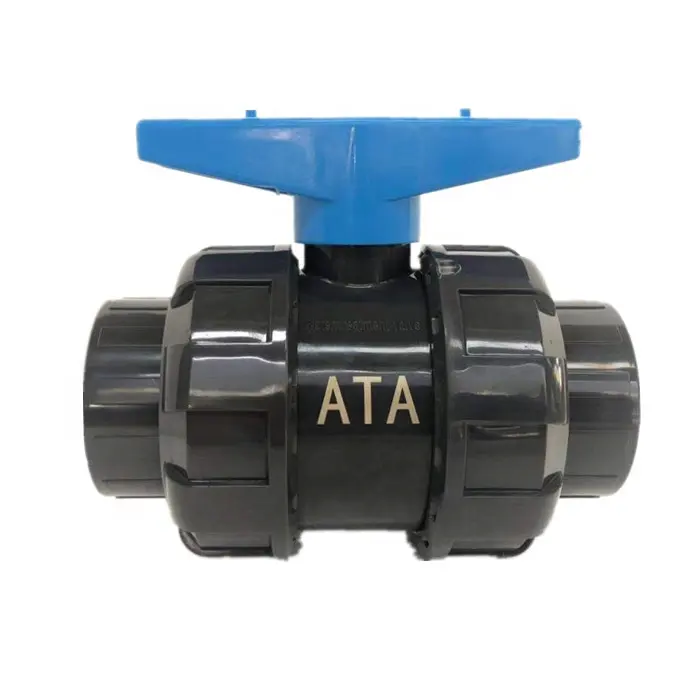 manufacturer cost price ATA blue handle 1/2" to 4" PN16 PVC double true union manual ball valve