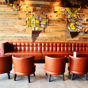 Muebles de Restaurante Vintage Marrón Hechos a Medida, Silla y Mesa de Café para Salón VIP - Product Image 3