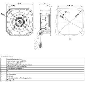 Ventilador Centrífugo Curvo hacia Atrás de CA de 225 mm, 115 V, ebm-papst K2E225-RA40-02, Ventilador de Ventilación HVAC - Product Image 4