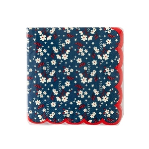 Platos de Papel Desechables DAMAI Navy Liberty con Diseño Floral, Juego de Platos y Servilletas para Fiestas, Platos de Papel Impresos Personalizados - Product Image 5