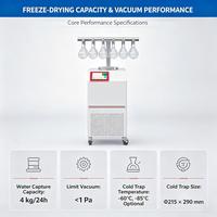 Lyophilisateur vertical de table, machine de lyophilisation sous vide avec collecteur pour la préservation d'échantillons de laboratoire