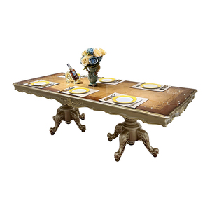 Pháp dài bàn ăn và Ghế kết hợp Châu Âu rắn gỗ chạm khắc gỗ tự nhiên Veneer 6-người bàn ăn - Product Image 5