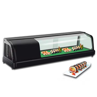 Gewerbliche Edelstahl- und Glas-Thekenvitrine für Sushi, Kühlvitrine für Supermärkte