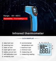 Thermomètre infrarouge USB MUFASHA TA400 OEM/ODM avec affichage matriciel DOT, matériau ABS, indice de protection IP43, résolution de température 2°C, thermique