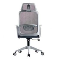 Chaise de bureau pivotante grande taille avec dossier haut rembourré, support lombaire réglable et accoudoirs rembourrés