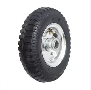 Roda de ar para carrinho de mão com rodízio pneumático de aro ithMetal de pneu 2.50-4 de fabricação profissional quente personalizada
