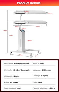 Appareil de Thérapie Infrarouge Corporelle Complète OEM ODM à Télécommande, pour Usage en <span class=keywords><strong>Spa</strong></span> et Clinique, avec Support et Panneau de Lumière Rouge - Product Image 5
