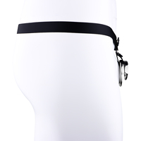FRRK Strapon Plat Métal Chasteté avec Ceinture Double Cock Ring Mâle Scrotum Pendentif Boule Civière Pénis Retenue Sex Toys pour Hommes