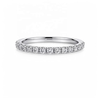 Bague de fiançailles en argent S925 et moissanite pour femme, empilable, plaquée platine, avec sertissage pavé certifié, style luxe léger
