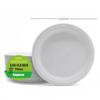 100% assiettes rondes robustes compostables de 9 10 pouces assiettes en papier de canne à sucre jetables écologiques à 3 compartiments