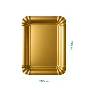 Vassoio da portata in cartone dorato da 10kg di dimensioni 4 (29.5x20.5cm) pezzi 133 per eventi da asporto in pasticceria - Product Image 2