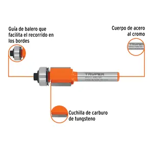 Truper 3 unità solido Router bit 1/2 'Con Balero Broca per taglio rettangolare e Router-Caja Con Unidades - Product Image 2