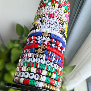 Bohemio personalizado palabras colorido semilla cuentas juego día enseñar <span class=keywords><strong>feliz</strong></span> Navidad carta <span class=keywords><strong>amistad</strong></span> pulsera - Product Image 4