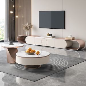Meuble <span class=keywords><strong>TV</strong></span> ZN 284 au design moderne et personnalisable, en acier inoxydable, avec armoire en bois imbriquée, <span class=keywords><strong>pour</strong></span> la maison, le salon et les hôtels - Product Image 6