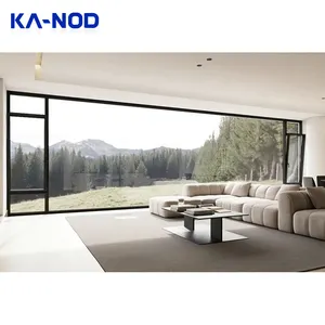 KANOD โรงงานออกแบบที่เรียบง่ายแนวนอนบานเปิดกระจกล็อคหน้าต่างบานเลื่อนสําหรับ Windows อลูมิเนียม