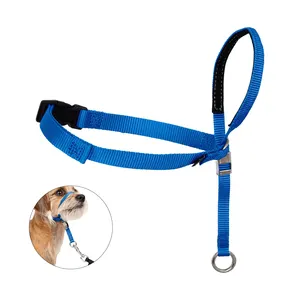 Wholesale supplier custom logo safety adjustable strap no-pull dog headcollar dog padded head halter dog leash