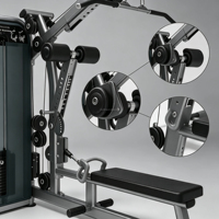 Mesin Lat Pulldown Seated Row Multi-Fungsi DINUO Rangka Baja Solid Beban Berat Dapat Disesuaikan (70-120kg) Tugas Berat untuk Latihan Punggung dan Dada