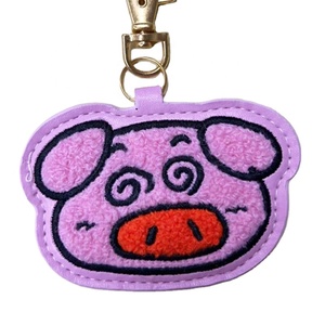 Cá nhân hoá biểu tượng tùy chỉnh PU da thêu Keychain keyfob với động vật dễ thương thiết kế cho ba lô-quà Tặng - Product Image 4