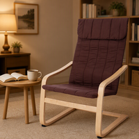 Nouvelle Arrivée 2024 : Chaise de Bureau Homestyle au Design Moderne et Populaire, en Bois Courbé, avec Accoudoirs en Bois, pour Salon et Loisirs