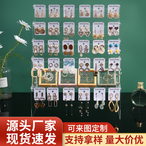 Acrylic Jewelry Display Rack Three Layer Tiered Earring Storage Board With 21 Cards For Jewelry Showcase - Product Image 5