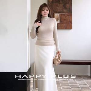 รันฉีเสื้อสเวตเตอร์คอเต่าผู้หญิงไซส์ใหญ่ สีน้ำตาลเกาลัด สีพื้น แขนยาว สำหรับฤดูใบไม้ร่วงและฤดูหนาว รุ่น N8819 - Product Image 3