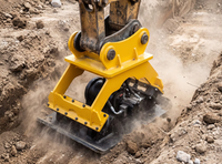 Compacteur vibrant hydraulique pour excavatrice, pour le compactage et le remblaiement de fossés, compatible avec les excavatrices de 6 à 28 tonnes, accessoire de construction