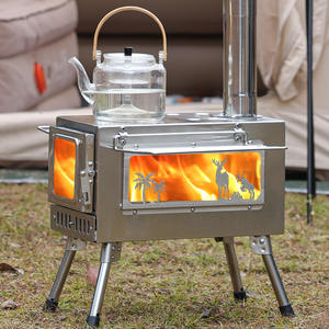 Poêle à <span class=keywords><strong>bois</strong></span> miniature portable abordable en acier inoxydable - Ustensiles de cuisine pour le camping et les voyages en plein air - Product Image 2