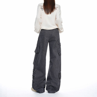 Jeans décontractés streetwear unisexe multi-poches 3D style workwear