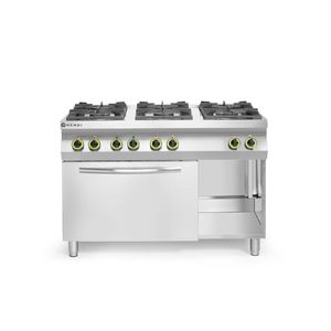 Cocina de Gas HENDI de 6 Quemadores 230V/3000W con Horno de Convección 28.5kW, Equipo de Cocina Comercial, GN 1/1 1200x722x900mm - Product Image 1