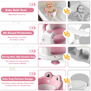 Siège de bain bébé à ventouses avec dossier robuste et durable, garantie commerciale - Product Image 2