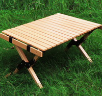 Table de pique-nique et barbecue portable en bois de hêtre massif pour l'extérieur, table de camping pliante en bambou, offre spéciale