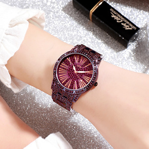 European and American style Roman numeral dial fashionable and elegant diamond-encrusted women's <b>watch</b> - Product Image 6