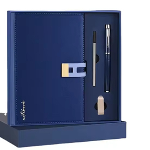 Hot Selling Corporate Advertising Business Promotion Gift Set Notebook Metal Ballpoint <b>Pen</b> <b>Refill</b> USB Paper Bag - Product Image 1