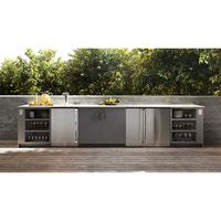 Moderner Premium 4-Brenner Edelstahl Outdoor-Gasgrill mit Seitenbrenner Einfache Montage Küchenschrank