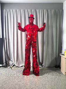 Costume <span class=keywords><strong>de</strong></span> robot dansant en miroir <span class=keywords><strong>de</strong></span> verre intégral, léger et réfléchissant, pour festival, défilé, événement commercial, spectacle sur scène en direct - Product Image 3