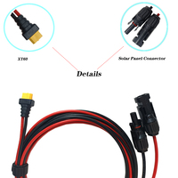 Connecteur solaire étanche IP68 vers câble adaptateur mâle femelle XT60 pour système d'alimentation solaire (14AWG/16AWG)