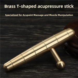 Pena pijat refleksi wajah kuningan, tongkat akupunktur untuk tubuh, tongkat titik tisu dalam, tongkat akupunktur - Product Image 5