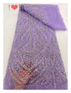 Diverses couleurs paillettes africaines nigérianes dentelle <span class=keywords><strong>française</strong></span> haute qualité mariage mariée dentelle tissu perlé luxe - Product Image 3