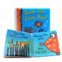 Custom Baby Pvc Waterdicht Bad Boek Voor Baby Onderwijs Zee Dier, Leuke Baby Veilig Bad Boek Engels