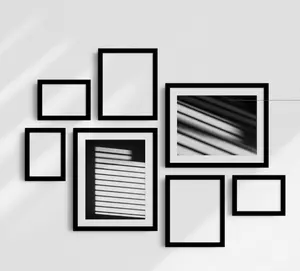 制造定制便宜的中密度纤维板黑色墙壁家居装饰相框相框