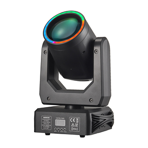 Luz Móvil de Cabeza con Efecto de Rotación <span class=keywords><strong>DMX</strong></span>, 250W, LED Beam, Anillo de 18 Prismas, Lyre Spot, 15 Gobos, RGBW, para DJ, Escenario, Discoteca, Fiesta - Product Image 1