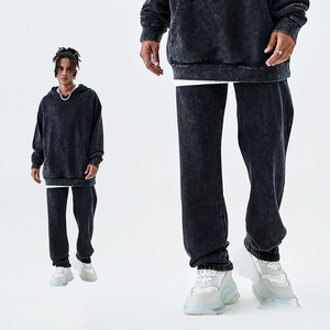 <span class=keywords><strong>Pantalones</strong></span> y <span class=keywords><strong>Pantalones</strong></span> Deportivos para Hombre con Logotipo Personalizado, <span class=keywords><strong>Pantalones</strong></span> Deportivos <span class=keywords><strong>Acampanados</strong></span> Lavados al Ácido de Alta Calidad de 350 g/m² - Product Image 4