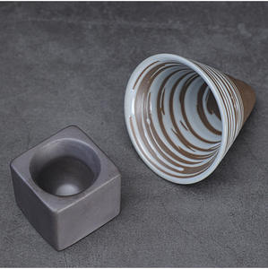 Tasse à <span class=keywords><strong>latte</strong></span> en céramique en grès japonais de 200ml sans poignée et avec base en céramique - Product Image 4